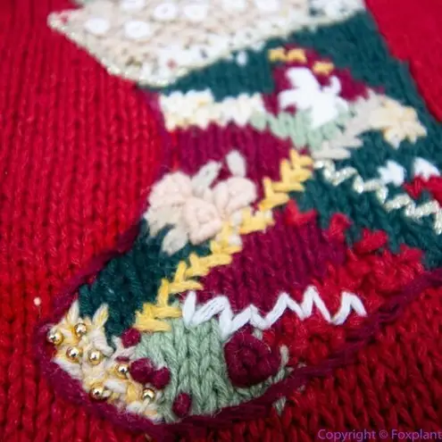 Vintage BonWorth Christmas sweater, 3D, Santa Clause, cardinal, M Red Size M