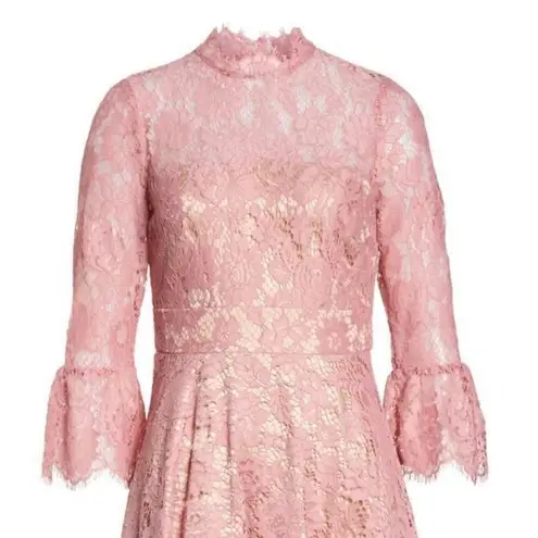 Eliza J Pink Bell Sleeve Lace Fit & Flare Dress