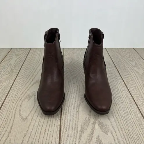 Style & Co Women's Perriee Western Ankle Booties 8M Chocolate Brown Smooth $80 Size 8