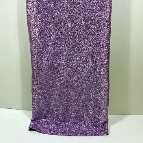 Oscar de la Renta Lame Column Gown Maxi Dress Metallic Lavender 6 NWT