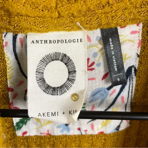 Akemi + Kin Anthropologie Woodruff Waffle Rib Knit Wrap Top Size Small Mustard - Image 7