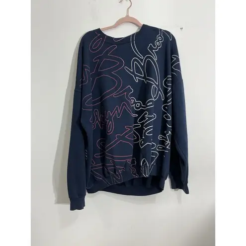 Womans Paulies Navy Pullover Sweatshirt Brooklyn Plus Size 3x Blue