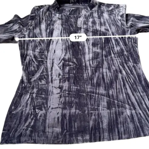 Anthropologie Pilcro Velveteen Mock Neck Short Sleeve Top in Slate Sz S