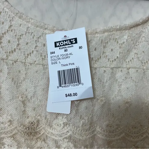 Ultra Pink Up by Beige Lace Dress Size L NWT