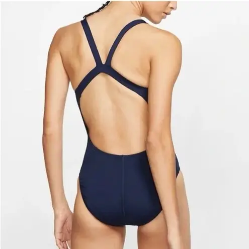 Nike  HydraStrong Fastback Racerback One Piece Swimsuit Midnight Navy Blue Size 8