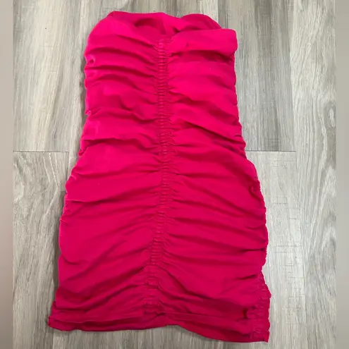 ZARA  Ruched Corset Dress in Fuchsia