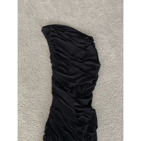 Norma Kamali Black Diana One Shoulder Gown (XS)