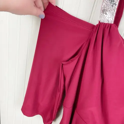 R & M Richards NEW Cold Shoulder Rhinestone Long Formal Dress 5659 Merlot Size 20W