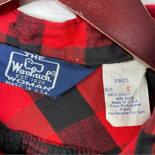 Woolrich Vintage Buffalo Check Flannel Nightshirt Red Black Small Maxi