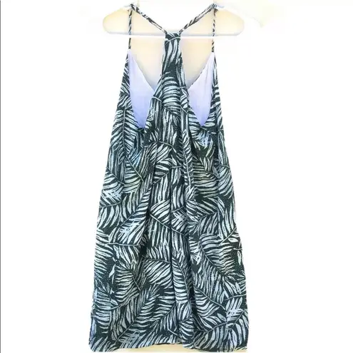 Lucca Couture Womens small Green Leaf print Racerback V-neck sleeveless dress
