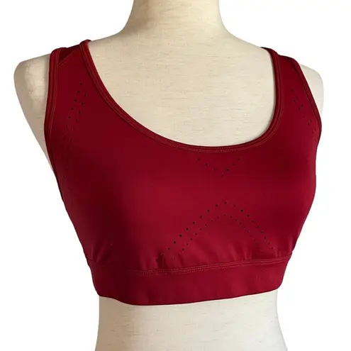 JOY LAB Laser Cut Racerback Sports Bra Burgundy Size Medium Medium Support