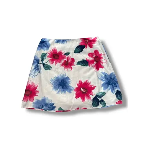 NWT Sadie & Sage White Floral Mini Skirt Pink Blue Green Size Small