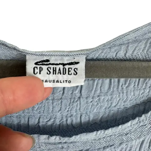 CP Shades Vintage Sausalito Blue Rayon Textured Stretchy Tank Top Blouse Size L