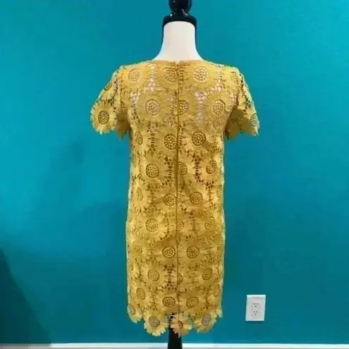 Loft Ann Taylor  yellow flower knee length dress in size 4