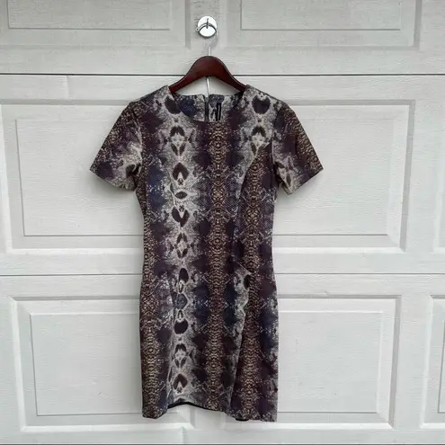 W118 By Walter Baker Women’s Dress Snake Print Back Zip Short Sleeve Small
