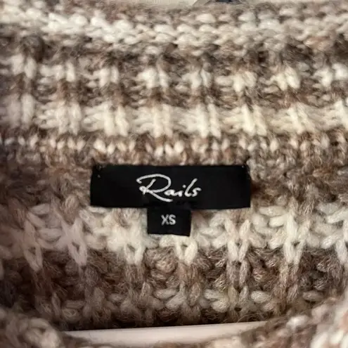 Rails  Echo Chunky Roll Neck Pullover Sweater in Brown Striped Womens Size XS - Image 5