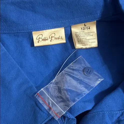 Bobbie & Brooks 💖 NWOT Vintage Bobbie Brooks Blue Tropical Embroidered Shirt