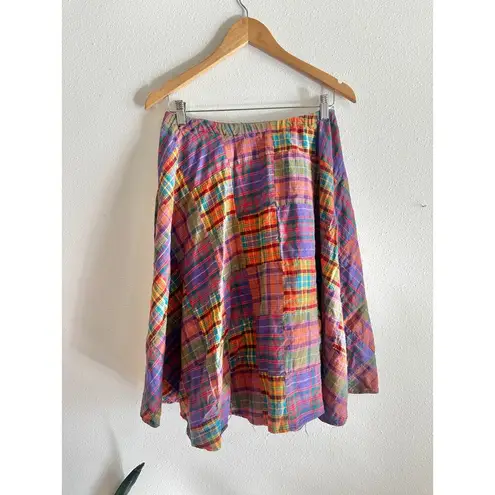 Vintage 60s 70s Patchwork Midi Skirt Purple