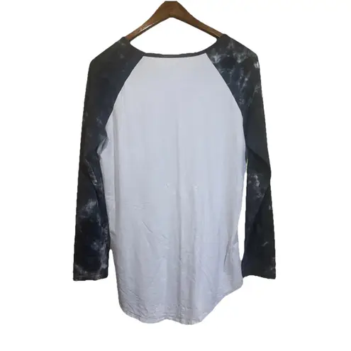 Earth Yoga Top Tye Dye Organic Cotton Sustainable Bamboo Long Sleeve L Dark Gray Size L