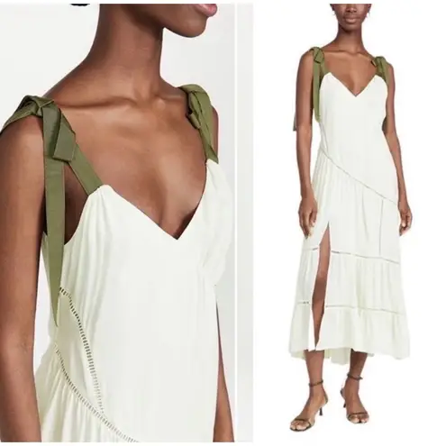 New! Cinq A Sept Claire Midi Dress in Meadow Size 4 $595 Green