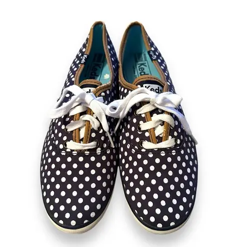 Keds Champion Black & White Polka Dot Lace Up Fashion Sneakers Sz 8