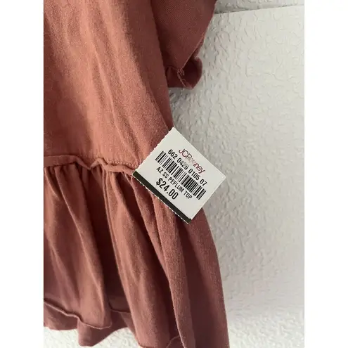 Arizona Womens  Jeans Withered Rose Peplum Cropped Top, Size M