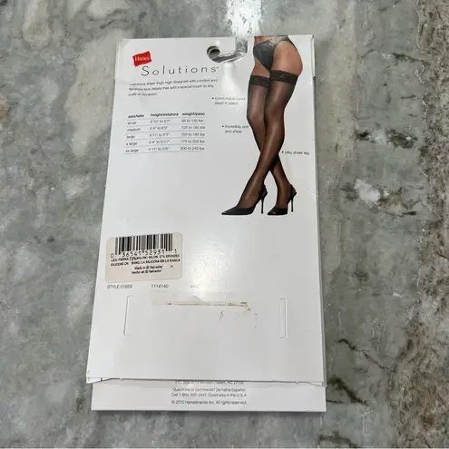 Hanes NWT Black Sheer  Thigh Highs size medium