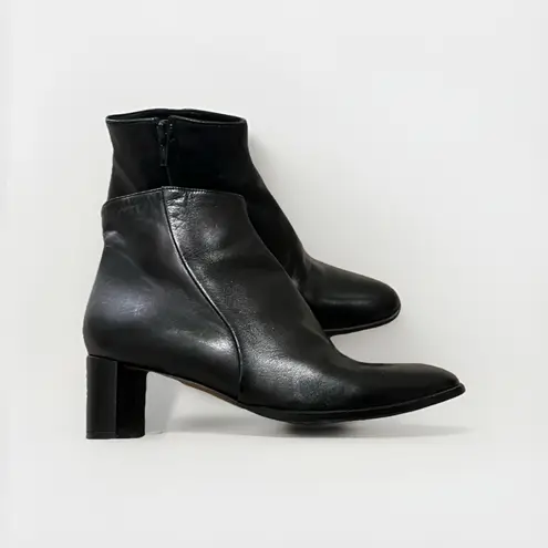 Taryn Rose Camille Women's Ankle Boots Size 39.5 US 9.5 Black Leather Block Heel