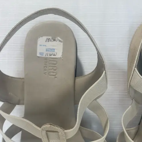 Munro Darian II Strappy Sandals Beige & Gold Women’s Size 11 WW