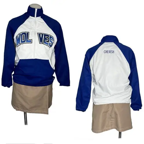 VARSITY SPIRIT Cheer Jacket Wolves Half Zip Blue White Cherish Size Small