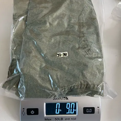 Relativity women’s khaki green floral print stretch tie cuffed long shorts 8