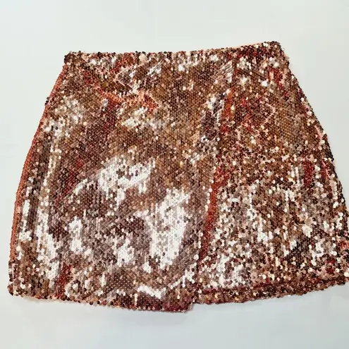 superdown  Sonya Mini Skirt in Rose Gold Small