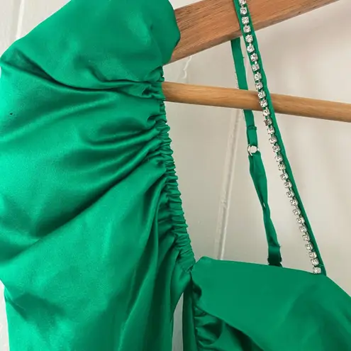 The Bar Twist Mini Cocktail Silk Party Bling Dress in Emerald & Cobalt Size 0