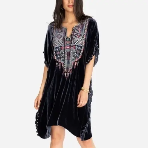 Johnny Was Nemita extremely heavily embroidered velvet Caftan/Tunic NWT RARE - Image 3
