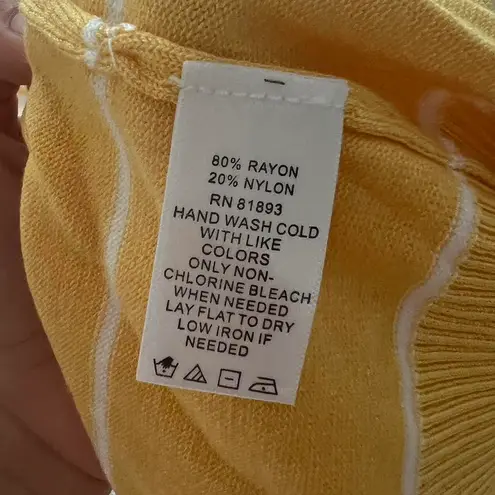 Isaac Mizrahi Yellow White Striped Sweater 2x