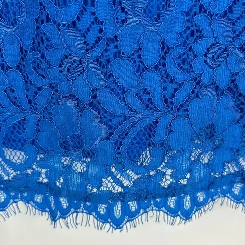Pim + Larkin Griffin Boatneck Eyelash Lace Top Women’s Size Small in Royal Blue