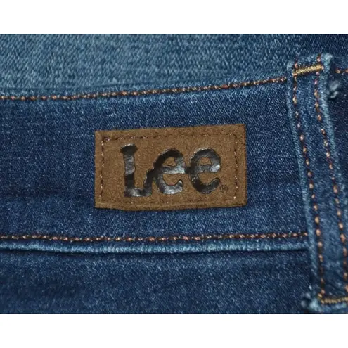 Lee Womens Dark Wash Regular Fit Boot Cut Mid Rise Flex Motion Jeans Size 18S