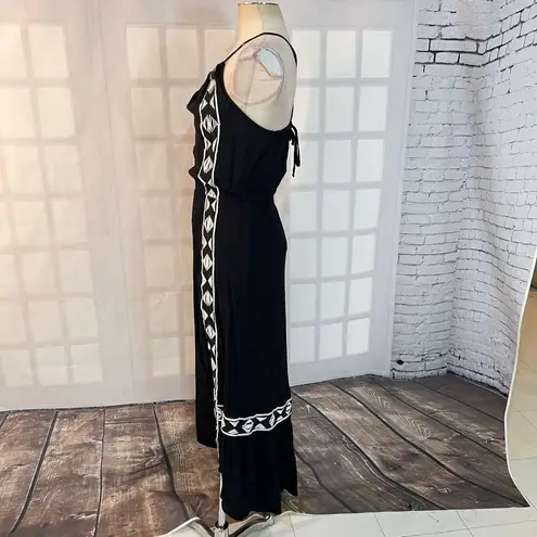 Ella Moss black embroidered halter neck sundress size small