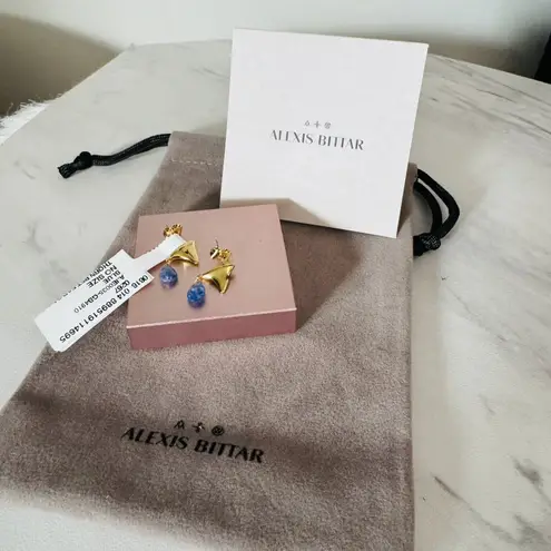 Alexis Bittar Alexas Bittar Asterales Thorn 14K Goldplated & Sapphire Drop Earrings, NWT