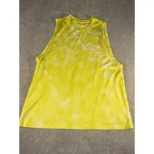 Lululemon Women 6 Yellow White All Yours Tank Top Tie Dye Loose Fit Stretch Yellow