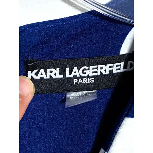 Karl Lagerfeld Blue White Polka Dot Jumpsuit One Piece Nautical Coastal Womens 0