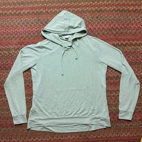 Weatherproof VINTAGE GREEN GINGHAM PLAID HOODIE