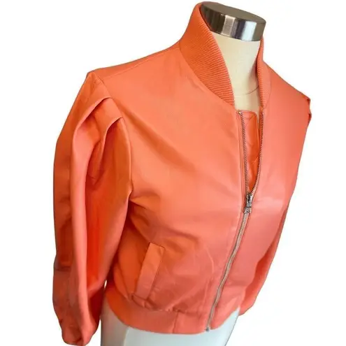 NWT House Of Harlow Vegan Leather Coral Bomber Jacket