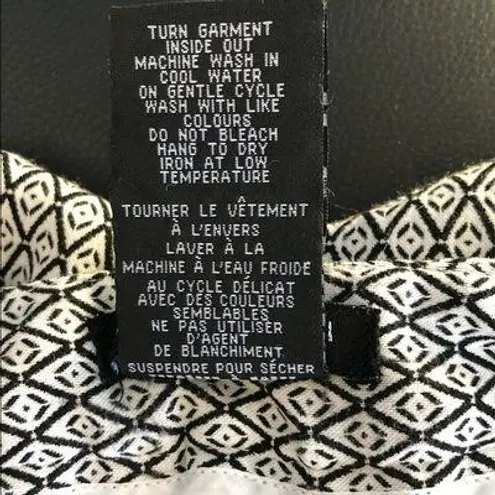 Mario Serrani Geometric Print Black and White Slim Cropped Chino Pant size 8