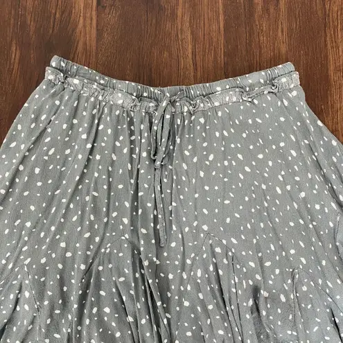 Julianas Coquette Frilly Pleated Dark Green White Dotted Mini Skirt Skort L Size L