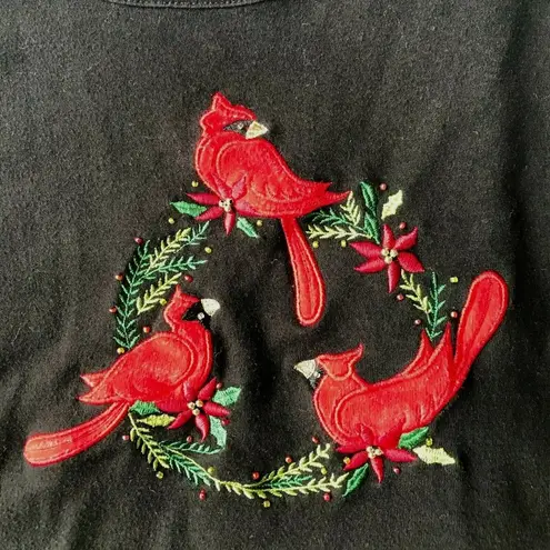 Cardinal Long Sleeve Pullover top XL Redbird Embroidered Designers Orig…