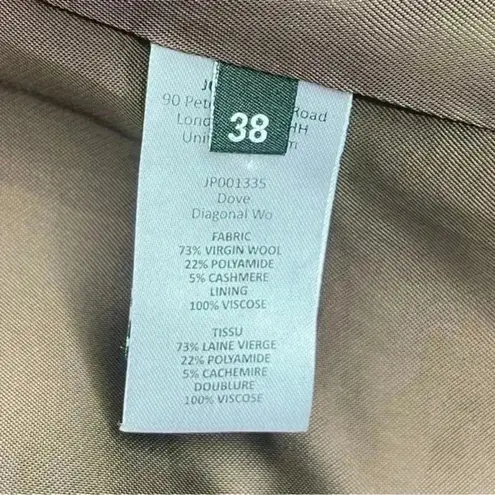 Joseph Diagonal Wool Dove Coat in Raisin Size 38 Medium 6 US