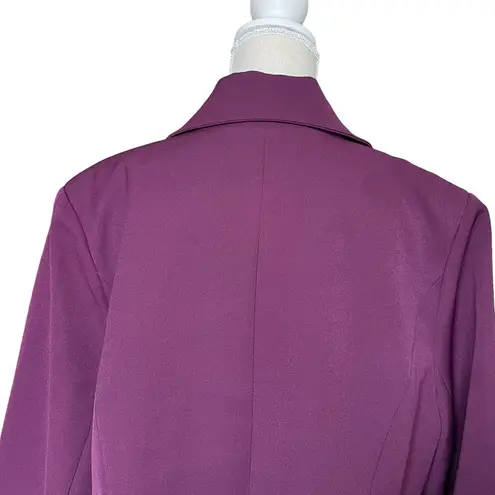 Eloquii Women’s Tie Neck Peplum Blazer Jacket Plus Size 18 Purple Fitted Suiting