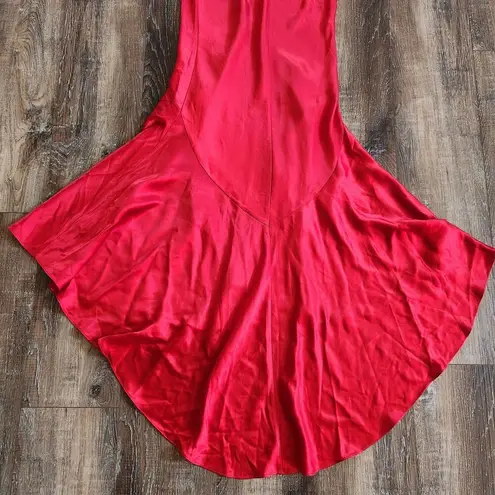 Retrofete Eve Dress in Red Size Small Maxi Open Back Cowl Neckline Sleeveless