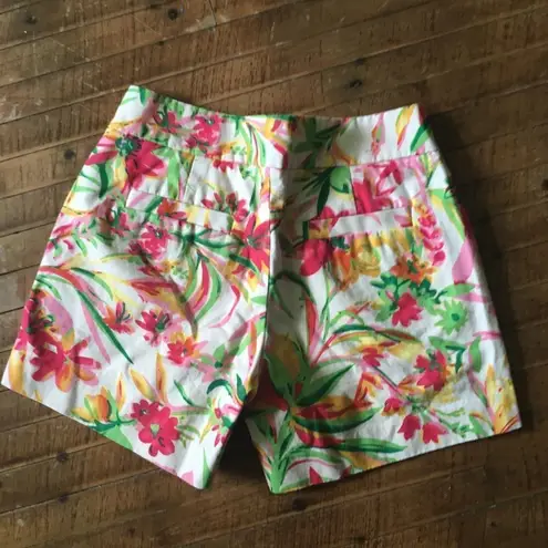 Floral 00 J Crew flat front floral preppy Hamptons shorts Blue